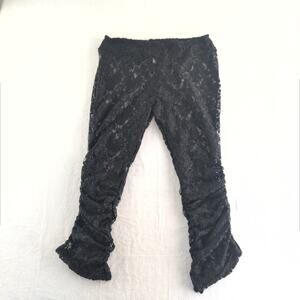 NYC Lace Sheer Ruched Leg Jaquard Pantaloons Women's 4X